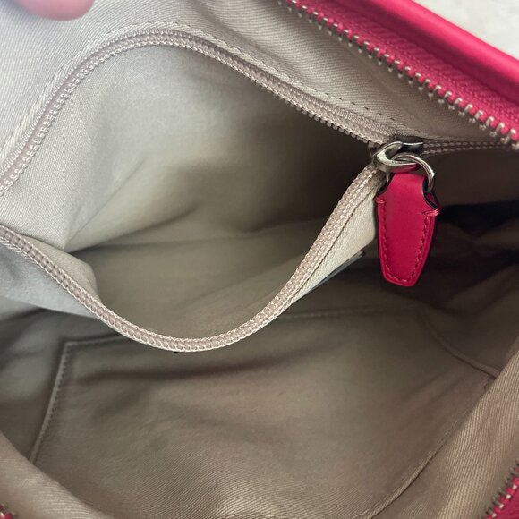 COACH Legacy Leather Double Gusset Hobo Crossbody #26601 Pink Scarlet - Picture 13 of 13